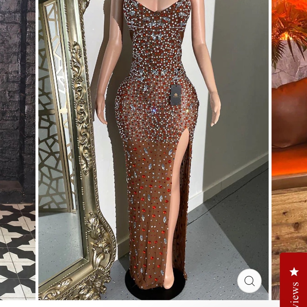 Elegant Brown Evening Gown